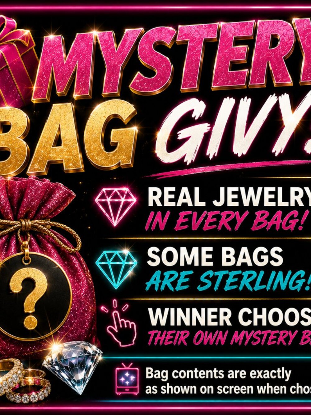 GIVY Mystery Bag - You choose WIN STERLING 925! Do Not Buy!